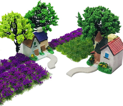 Cayway 11 Stück Flower Grass Tufts Sandtischset, Mixed Bäume Modellbau,Terrain Model Kit für Miniatu
