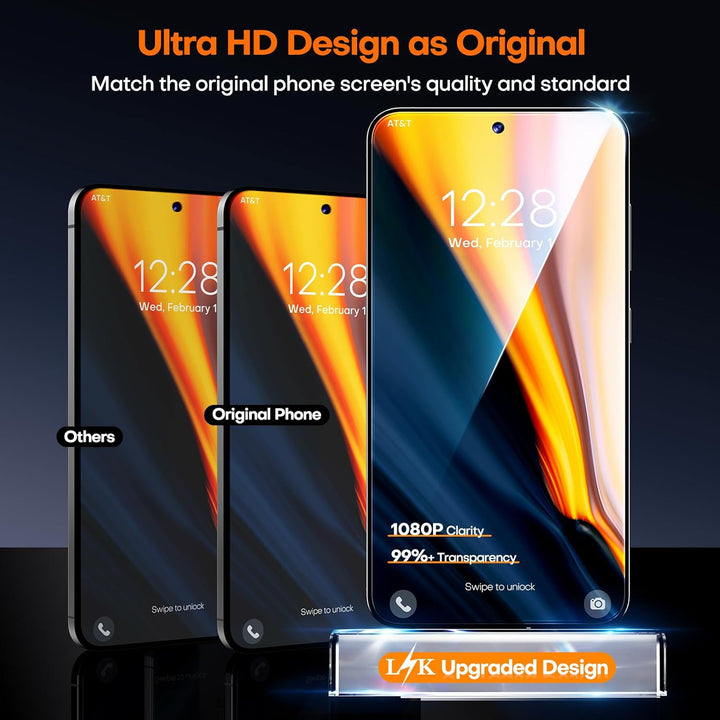 LϟK für Samsung Galaxy S24 für Panzerglas, 2 Stück HD-Hartglasfolie + 2 Stück Kameraschutz, [Auto-In