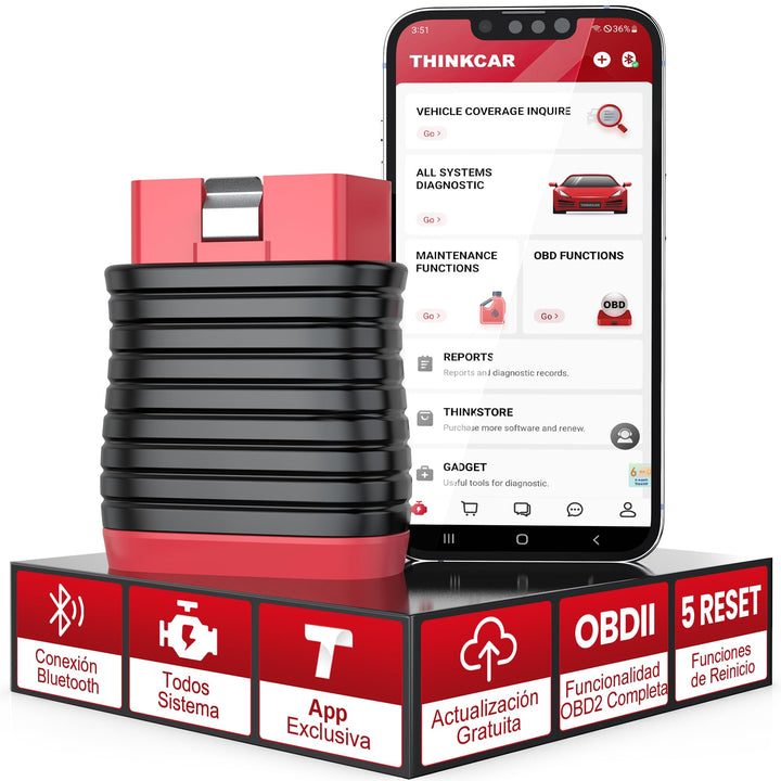 OBD2 Diagnose, THINKCAR BD6 Diagnose Auto Multimarken mit allen Systemen + 5 Reset-Funktionen, OBD2
