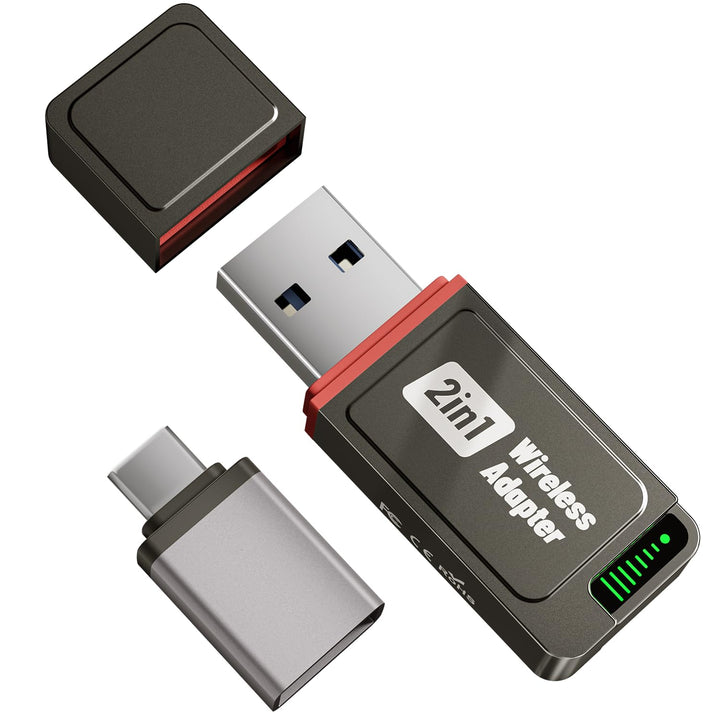 SALCAR CarPlay Wireless Adapter für iPhone & Android | 2 in 1 | 2025 Upgrade | Dualband 5,8 GHz Auto