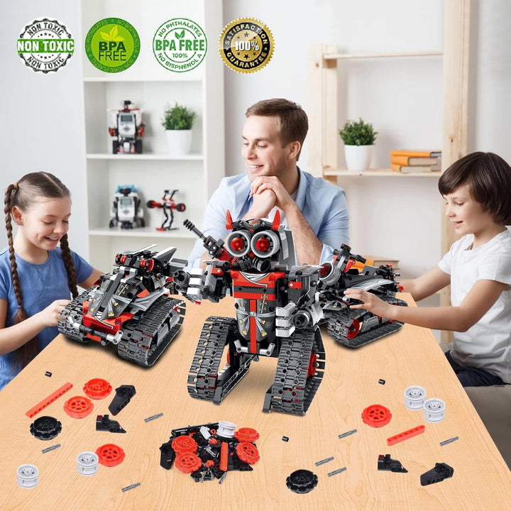 3-in-1 Programmierbarer Roboter Bauspielzeug für Kinder ab 6 Jahren | STEM Lernspielzeug mit 433 Tei