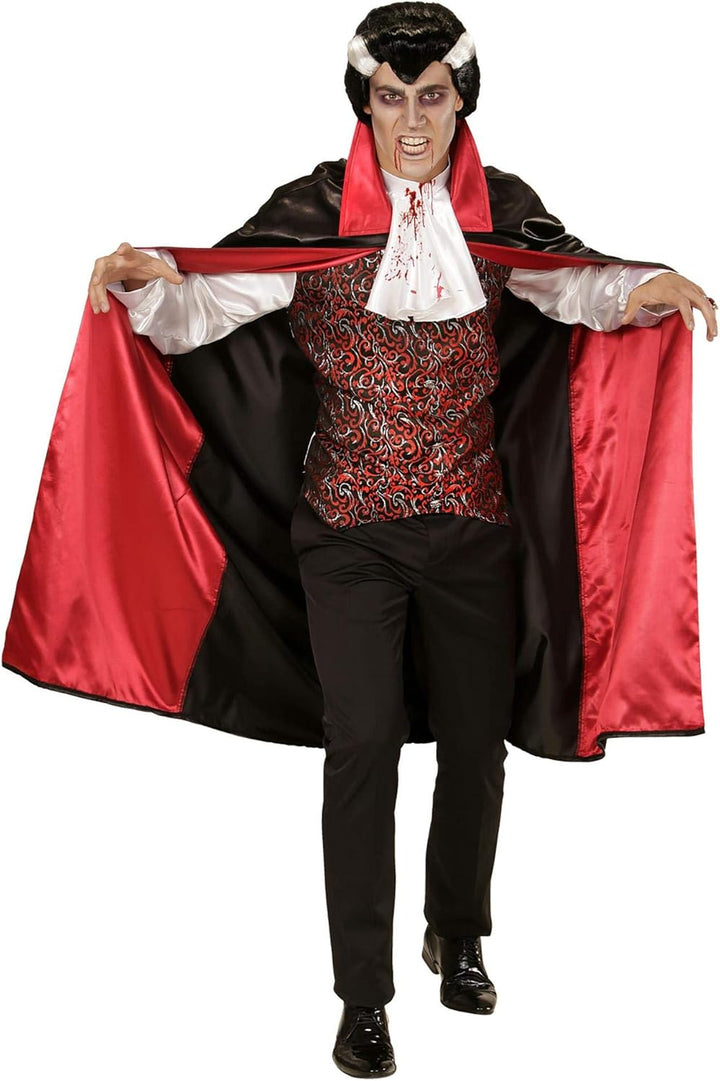 Widmann Erwachsenenkostüm Vampir, Shirt mit Weste und Jabot und Umhang, S