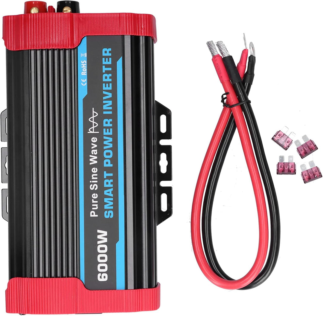 BHDK 6000 W Dauer-/12000 W Spitzenleistungs-Inverter, DC 12V zu 220V-240V AC-Wandler Eingebaute 4 Lü