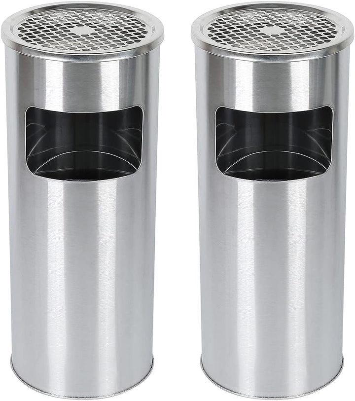 XUANYU 2er-Set 30 liter Mülleimer mit Aschenbecher Standaschenbecher für Draussen Herausnehmbarem Ab