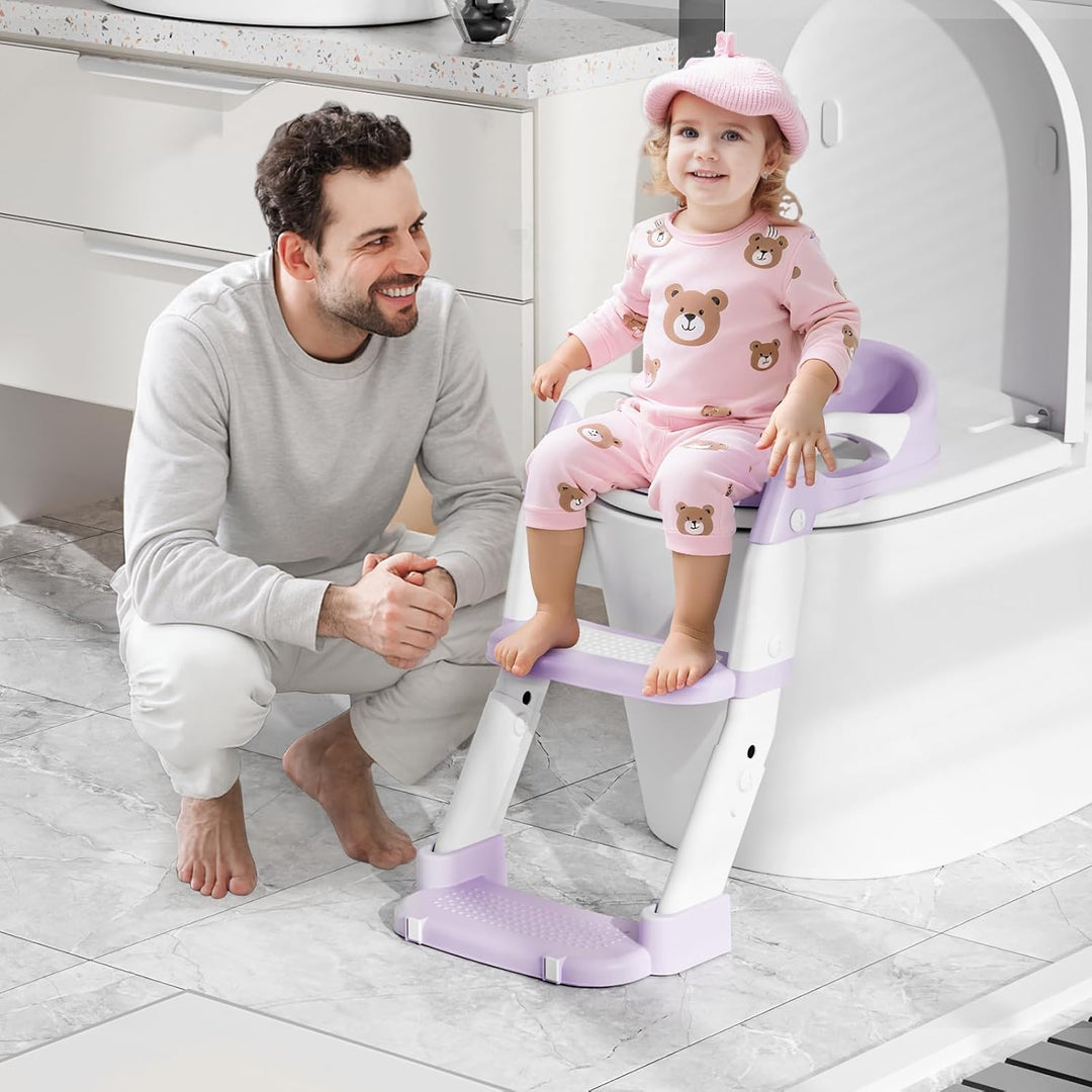 Toilettensitz Kinder, 3 IN 1 Toilettensitz Kinder mit Treppe für Jungen Mädchen, Upgraded 3-in-1 Bab