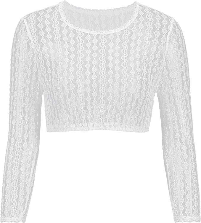 Dirndlbluse Damen Trachtenbluse Creme Dirndl Bluse für Bavarian Oktoberfest 38 Creme-101, 38 Creme-1