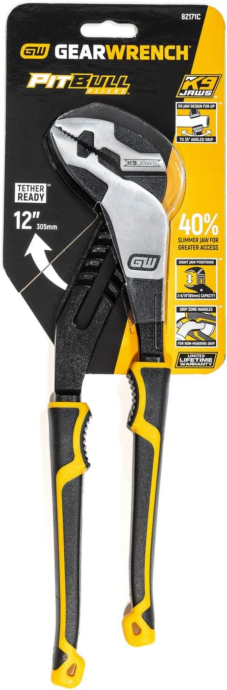 GEARWRENCH Pitbull K9 Zange, gerade, 30,5 cm, Doppelmaterial – 82171C 12" T- und G-Zange mit gerader