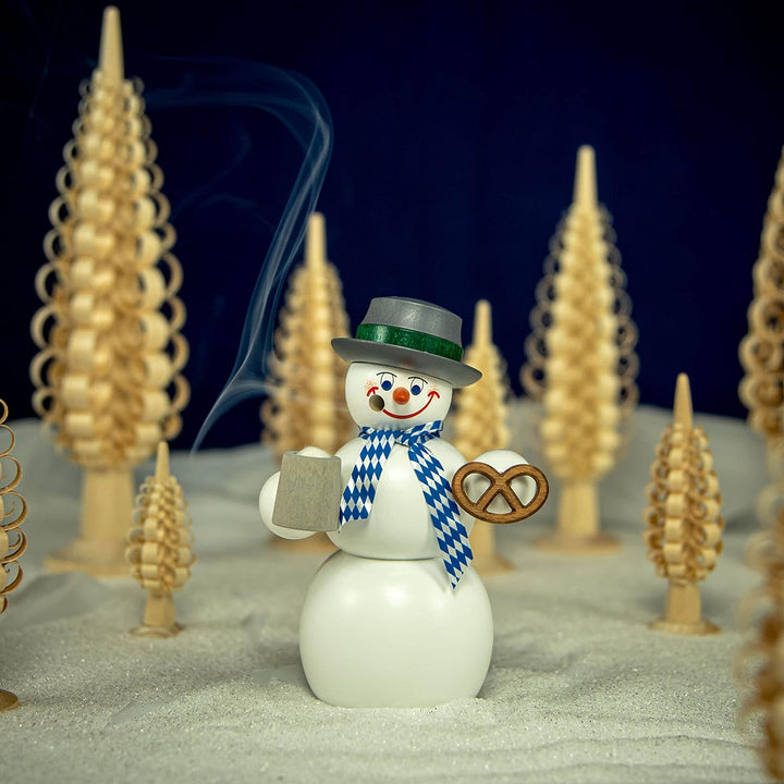 Seiffener Volkskunst | Räuchermännchen | Räucherfigur 14 cm | Schneemann | Original Erzgebirge | 122