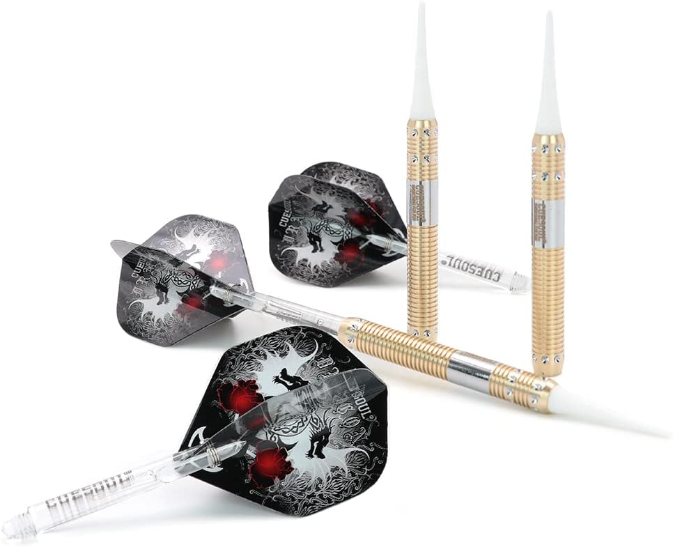 CUESOUL 16 Grams Deluxe Soft Tip Darts Set with Luxury Case（Dragon Series） JL-STL-B1101+D604, JL-STL