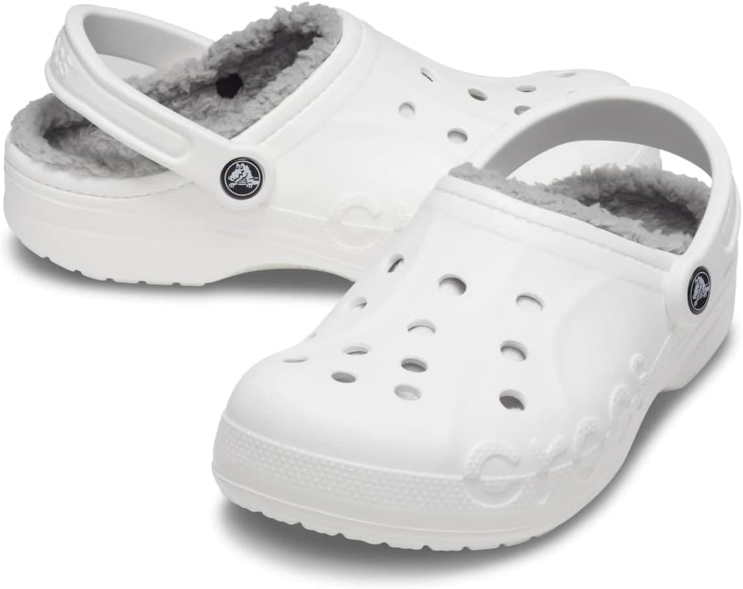 Crocs Unisex Baya Lined Clog 36 EU White Light Grey, 36 EU White Light Grey