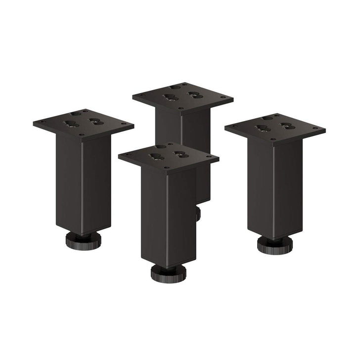 Sossai Exklusiv Möbelfüsse E4MF, höhenverstellbares 4er Set, Höhe: 200 mm, Schwarz, aus Aluminium 45