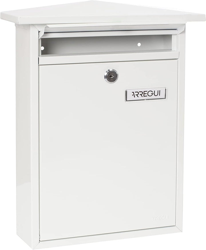 Arregui Home E5711 Individueller Briefkasten aus Stahl, Grösse M (DIN A4), Weiss, Weiss