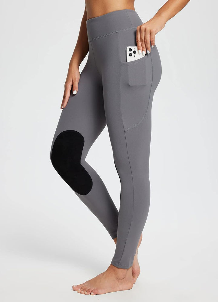 baleaf Damen Reithose Winter Reitleggings Kniebesatz wasserabwiesend Thermoleggings gefüttert mit Ha