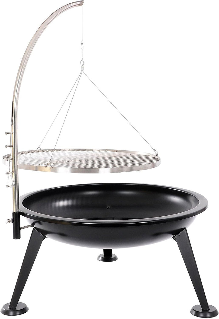 BBQ 65 cm Schwenk Grill Feuerschale Edelstahl Smoker Dreibein Designgrill Schwenkgrill