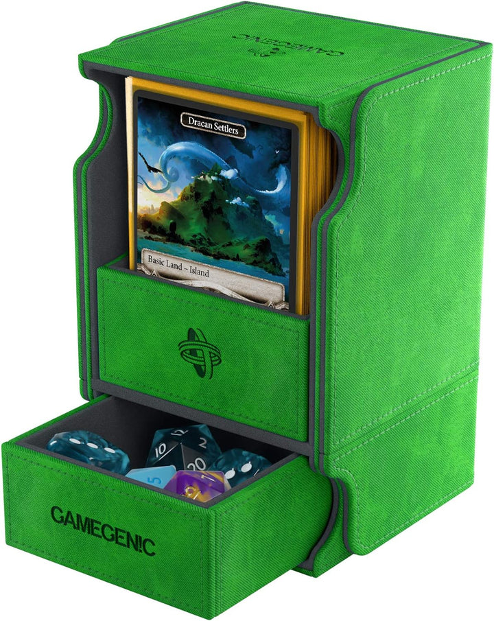 Gamegenic Watchtower 100-Card Convertible Deck Box, Green Grün, Grün