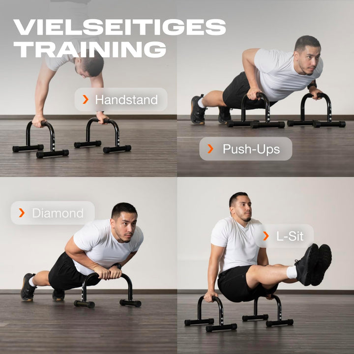 Parex Parallettes aus Stahl, gelenkschonende & rutschfeste Liegestützgriffe, Calisthenics Equipment