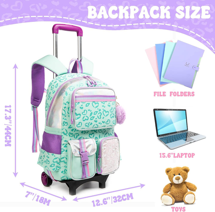 Schulranzen Mit Rollen Kinder Trolley Rucksack Mädchen Rolling Reisegepäck Kinderkoffer Schulrucksac