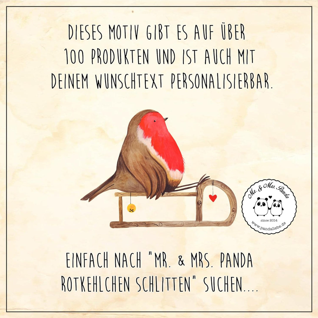 Mr. & Mrs. Panda Kaffeedose Personalisiert Rotkehlchen Schlitten - Personalisierte Geschenke, Dose,
