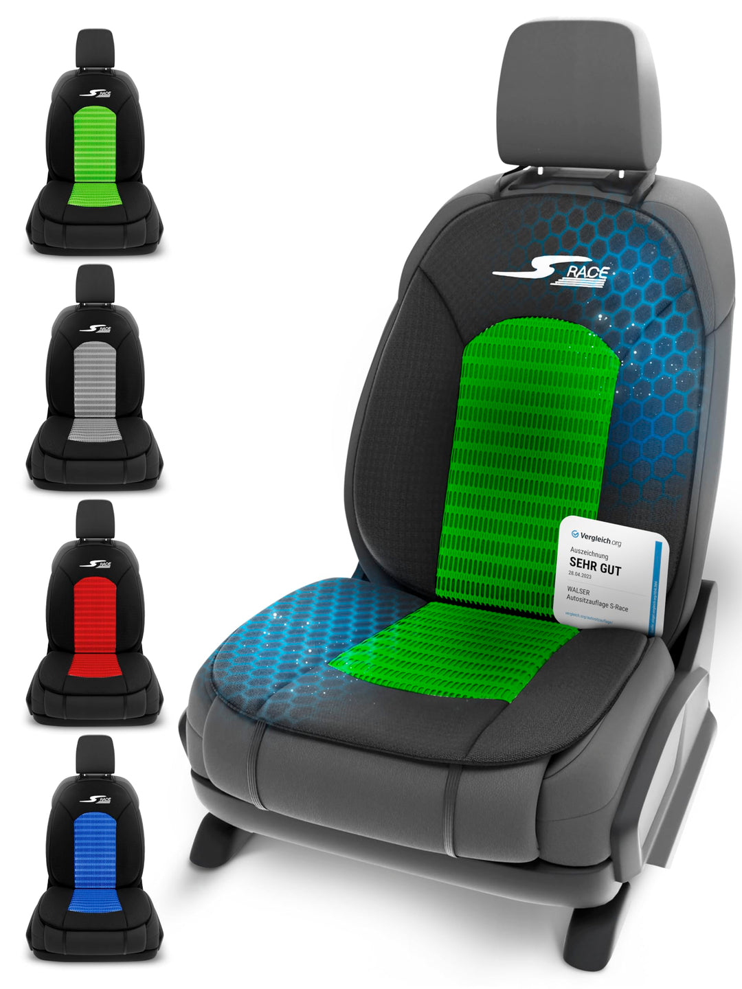 Walser Car Comfort Auto-Sitzauflage S-Race, Auszeichnung Sehr Gut* Autositzauflage, Sitzkissen-PKW,