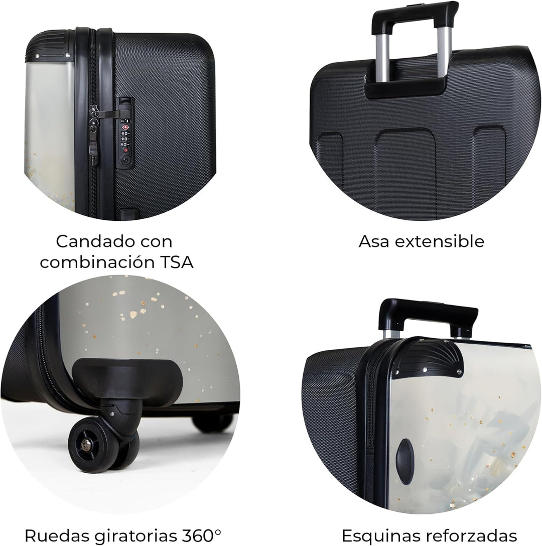 NoBoringSuitcases.com® Koffer XL Gross 77x51.5x28 cm Reisekoffer mit 4 Rollen Leicht Trolley Hartsch