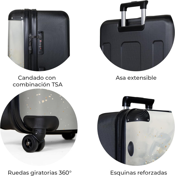 NoBoringSuitcases.com® Koffer XL Gross 77x51.5x28 cm Reisekoffer mit 4 Rollen Leicht Trolley Hartsch