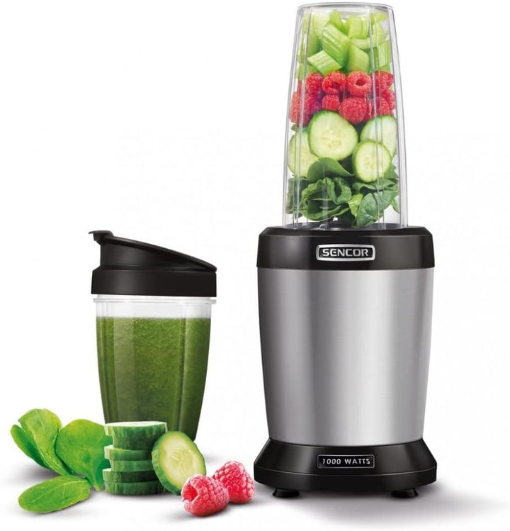 SENCOR SNB 4302SS Standmixer, Küchenmixer, Smoothie, Nutri Mixer, Soup Maker, Titan, Silber