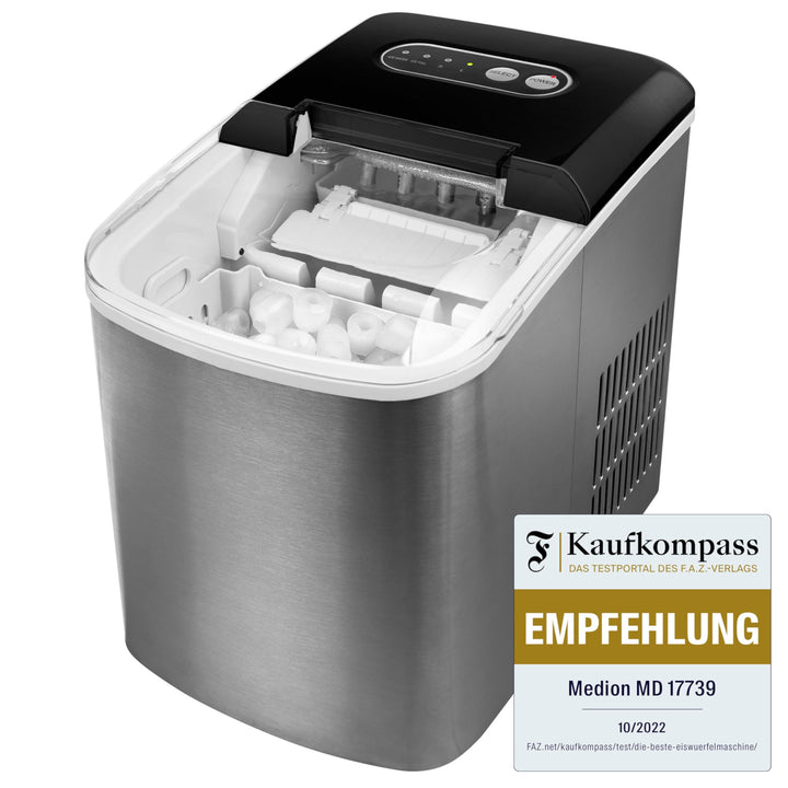 MEDION Eiswürfelmaschine (Eiswürfelbereiter, 2,2 Liter Wassertank, kurze Produktionsdauer 6-12 Minut