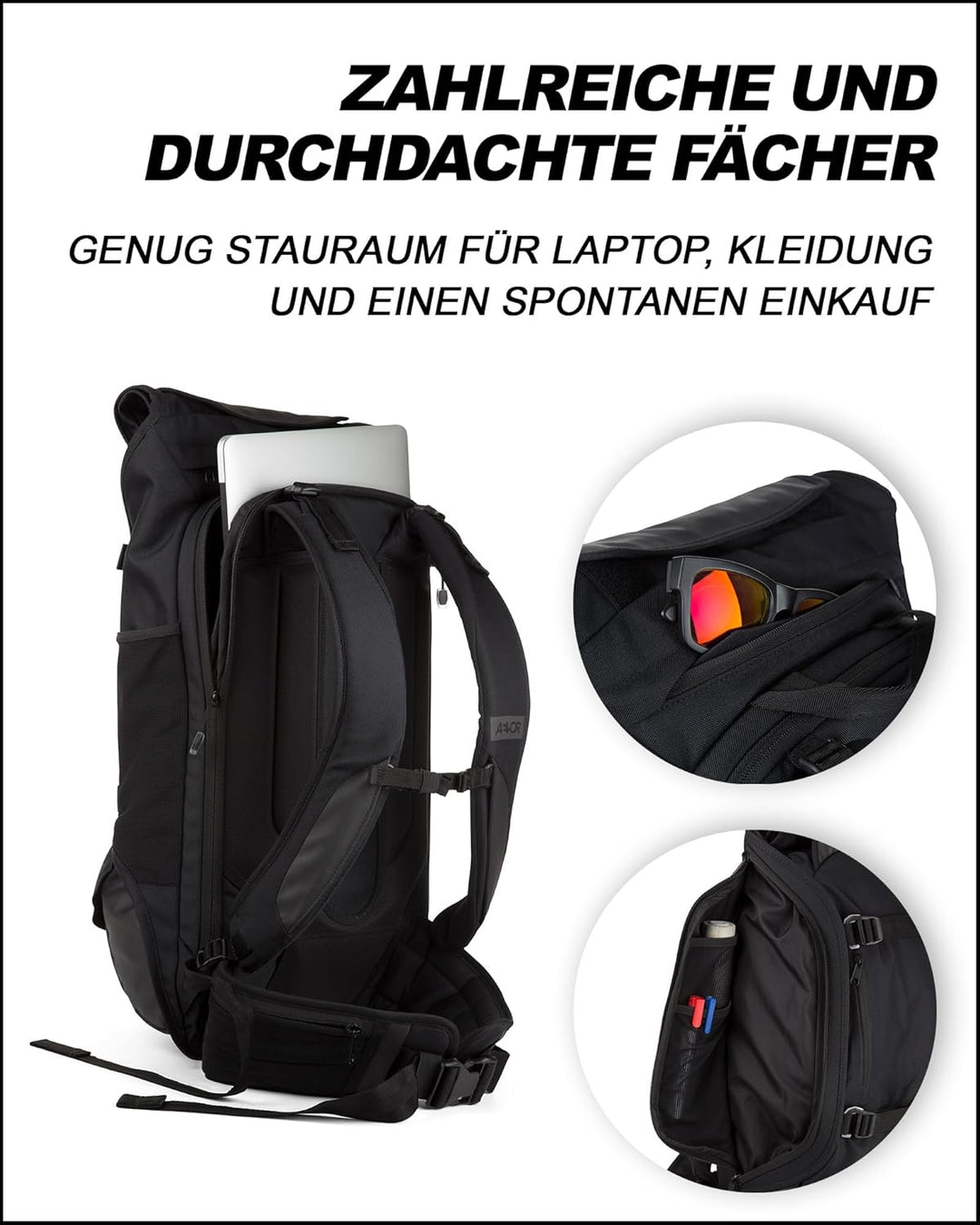AEVOR Rolltop Rucksack, wasserabweisender Travel Pack und nutzbar als Wanderrucksack und Trekkingruc
