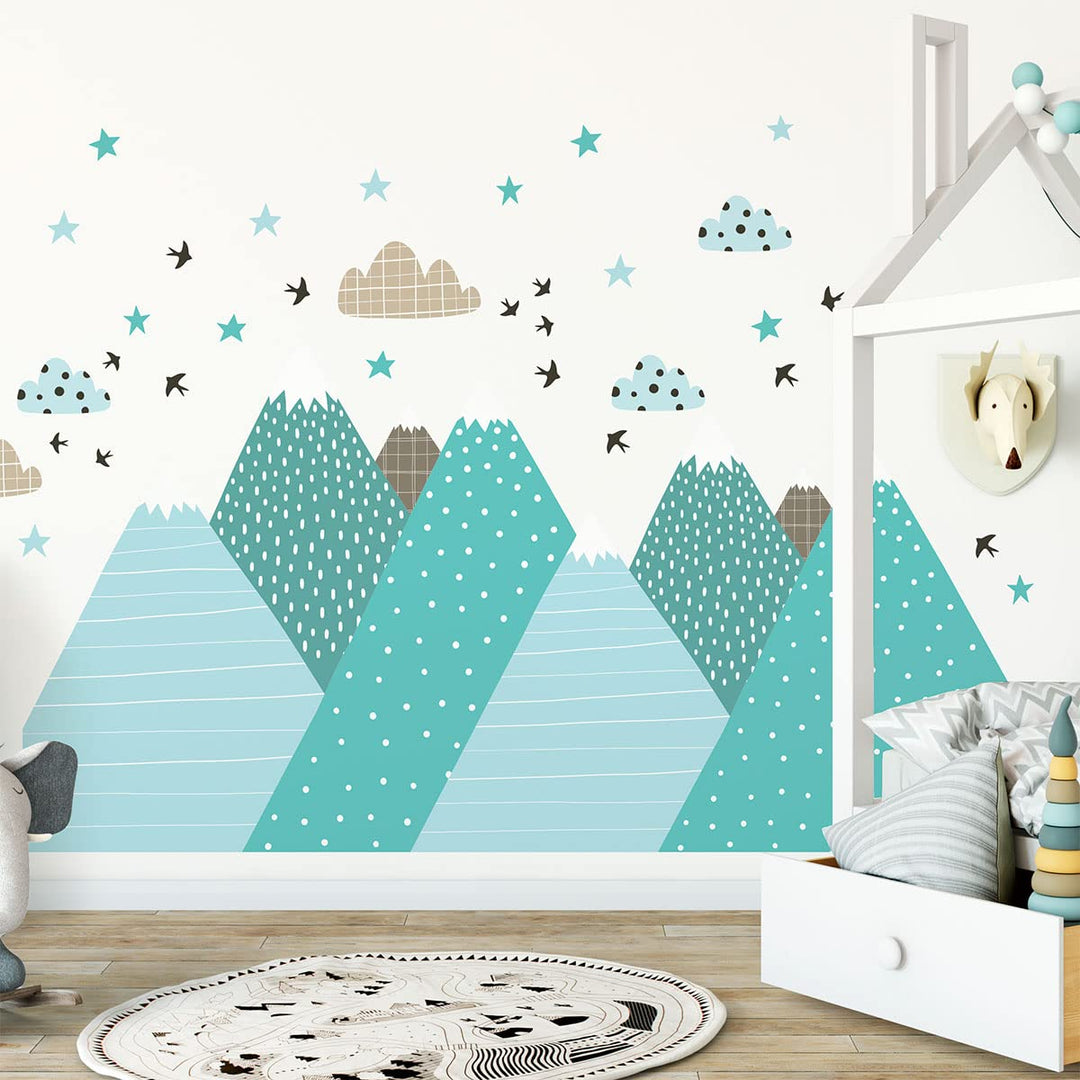 Wandsticker Kinder Deko Babyzimmer Wandsticker Kinder Wandsticker skandinavische Berge Jessika H80 x