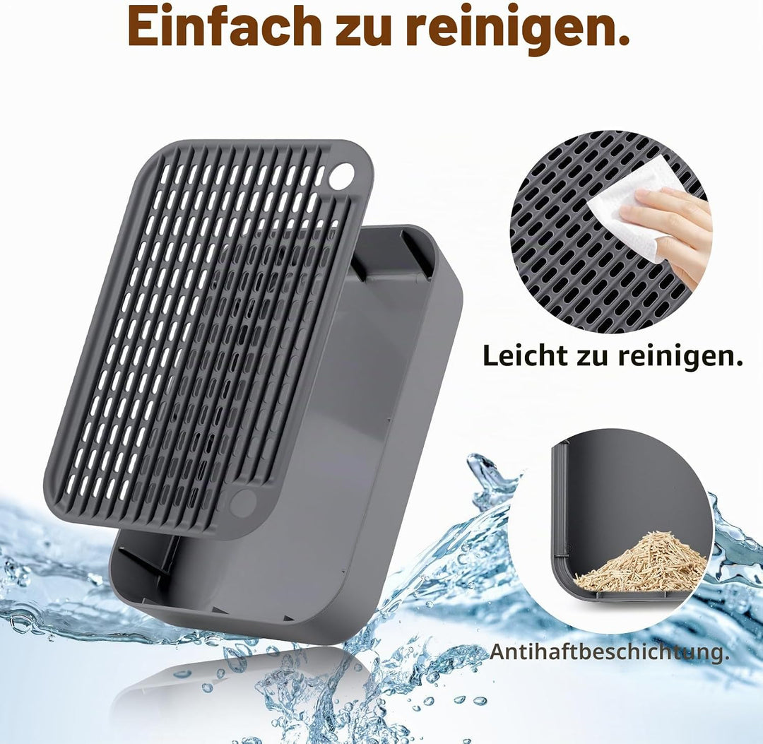 Kalolary Katzenstreu-Rampe mit Filtersystem – rutschfeste Treppe für Katzentoilette, Litter Catcher