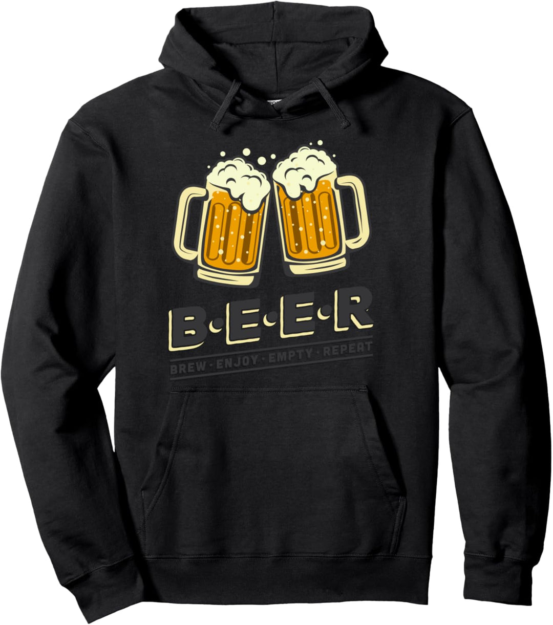 Bier geniessen Trinken Wiederholen Biergenuss Pullover Hoodie