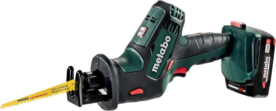 Metabo Akku-Säbelsäge SSE 18 LTX Compact (602266500) 18V 2x Li-Ion; Ladegerät ASC 55; metaBOX 145, A