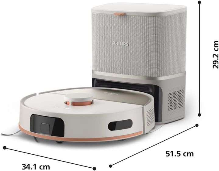 Philips Homerun 5000 Series Saug- & Wischroboter, Doppelter Wischmopp, 10.000Pa Saugkraft, Auto-Entl