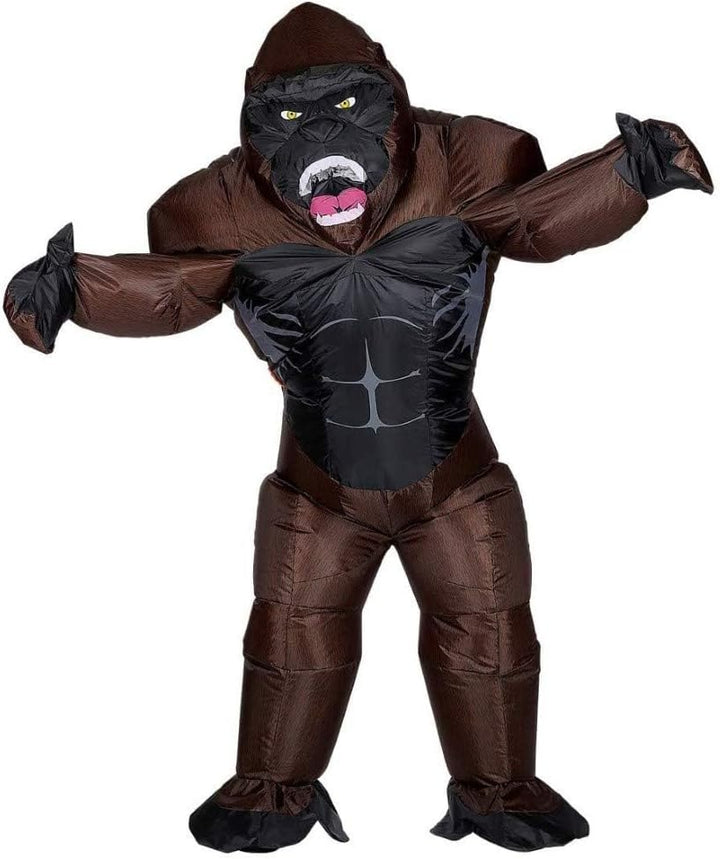 "GORILLA" (airblown inflatable oversized costume with mask) (4 x AA batteries not included) - (One S