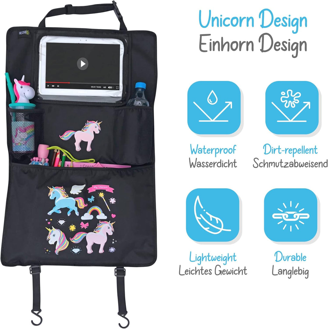 HECKBO 2x Auto Rücksitz Organizer mit verstellbarer Tablet Tasche für Tablets bis zu 20 Zoll mit Tou