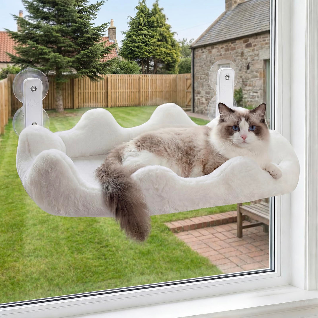 Katzen-Fensterliege, 60 x 30 cm Faltbare Katzenhängematte für das Fenster mit 4-seitiger Polsterung