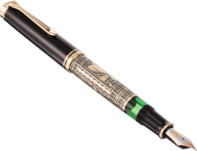 Pelikan Füllhalter Toledo 900, Schwarz, Feder M (mittel), hochwertiger Kolbenfüller im Geschenk-Etui