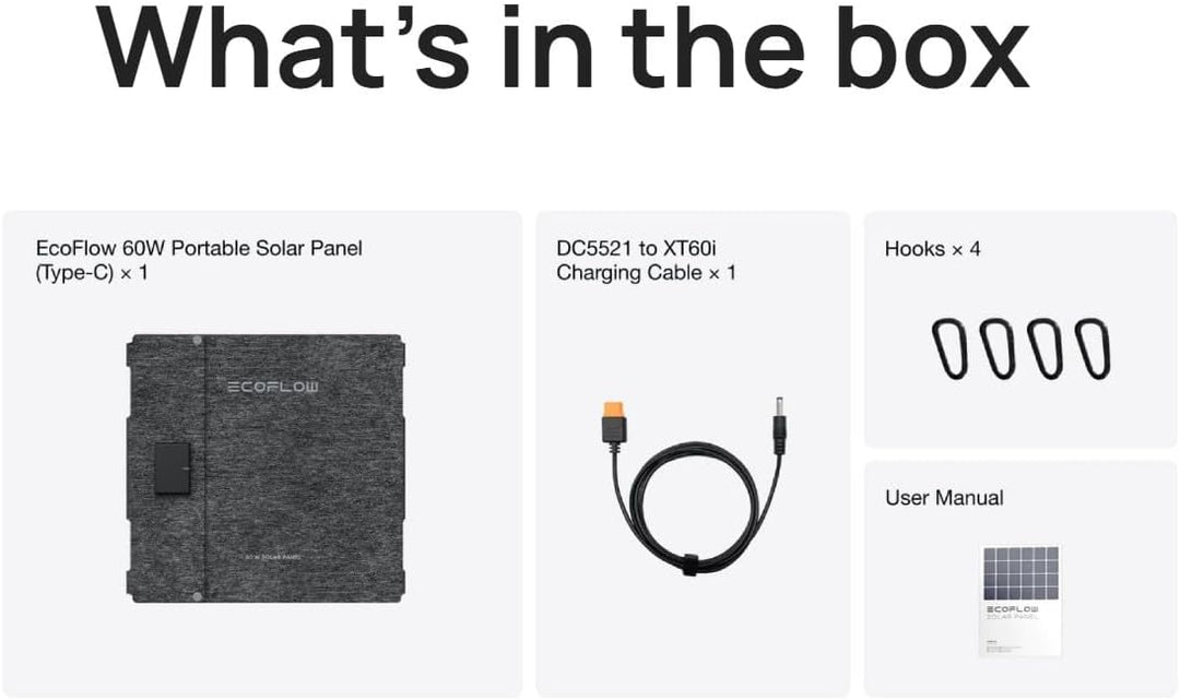 EcoFlow 60W Portable Solar Panel Type C