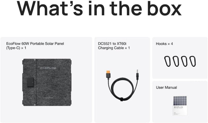 EcoFlow 60W Portable Solar Panel Type C