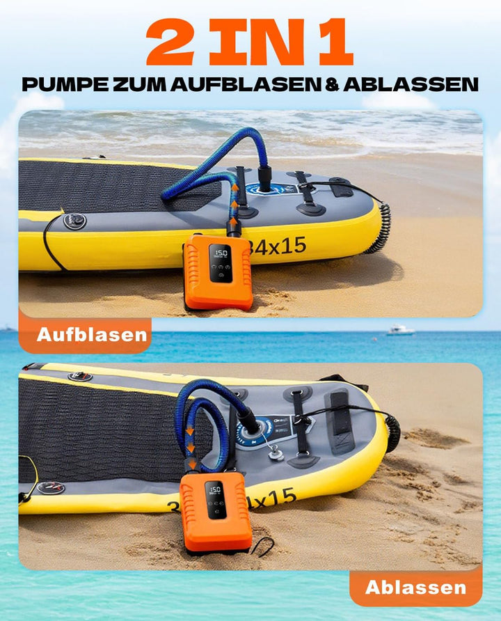SUP Pumpe Elektrisch,Wiederaufladbar,Stand Up Paddle Pumpe Elektrisch mit Auto-Stopp,Sup Kompressor