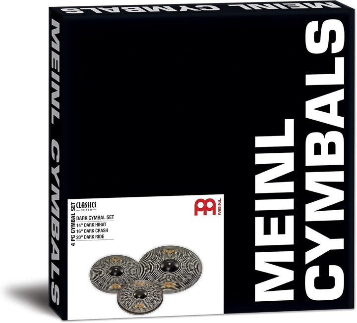 Meinl Cymbals Classics Custom Dark Schlagzeug Becken Set (Video) Box Pack mit 14 Zoll Hihat, 16 Cras