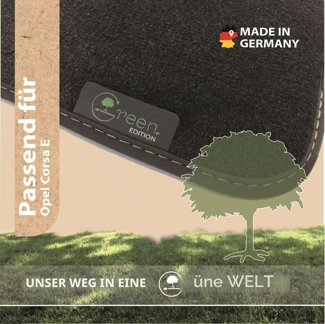 MAT10 Green Edition – Auto-Fussmatten passend für Opel Corsa E (BJ 01/2015-05/2019) | nachhaltiges V