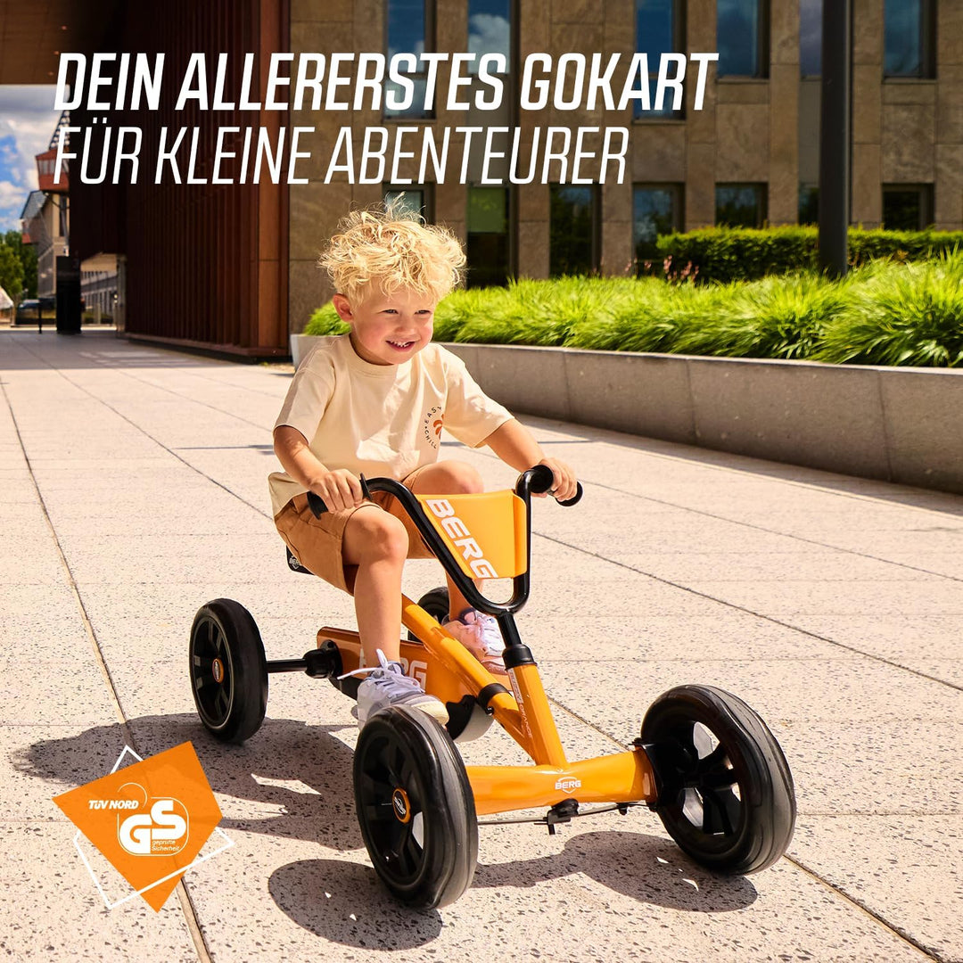 BERG Buzzy Kinder Go-Kart ab 2 Jahren, Tretfahrzeug Kettcar für Kleinkinder, Stabiles Kindergokart m