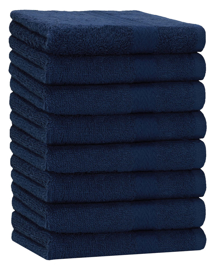 Betz 8 Stück Handtücher Set Grösse 50 x 100 cm Handtuch Premium 100% Baumwolle Farbe dunkelblau, Dun