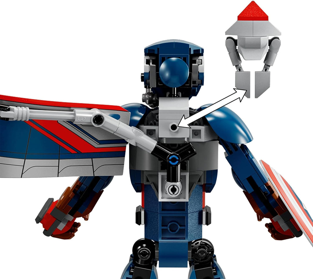 LEGO Marvel New Captain America Baufigur, Superhelden Spielzeug für Kinder, baubares Modell und Mini
