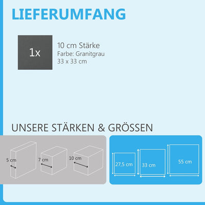 platino24 Schallabsorber Regaleinsatz Granitgrau aus Basotect G+ kompatibel mit IKEA KALLAX oder EXP