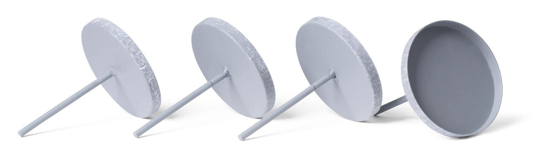 Novaliv 4X Kerzenpick Flach 6,5 cm GRAU Kerzenhalter für Adventskranz Kerzenpin Weihnachtskranz, 4