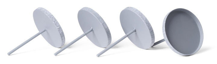 Novaliv 4X Kerzenpick Flach 8 cm GRAU Kerzenhalter für Adventskranz Kerzenpin Weihnachtskranz, 4
