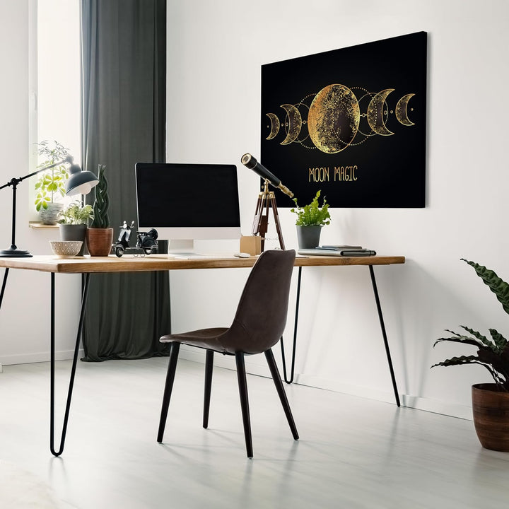 wandmotiv24 Leinwandbild Weltall, 80x60cm, Querformat, Mond, Deko, Bilder auf Leinwand, Wanddeko, XX