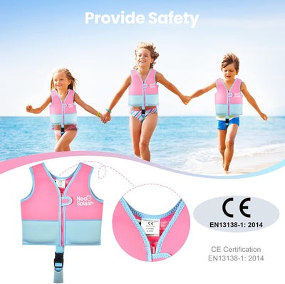 Kinder Mädchen Junge Schwimmlernweste, Schwimmhilfe Schwimmen Jacket für Kleinkinder Alter 1-6 mit E